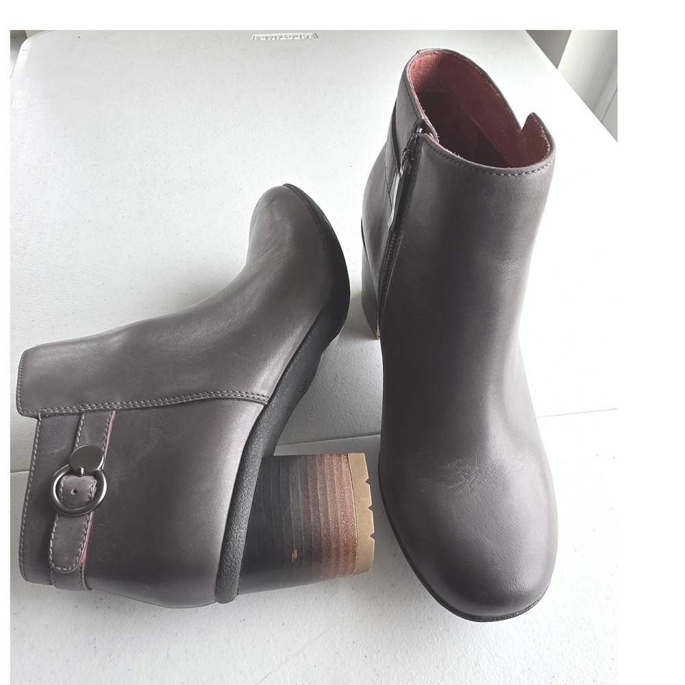 Dansko Perry Waterproof Leather Ankle Boots Burnished Gray Size 40 US 9.5-10